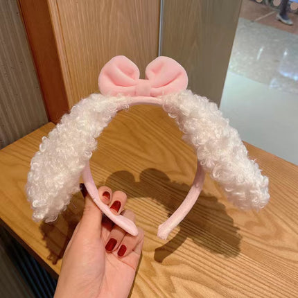 Autumn and Winter Bow Hair Band ins Korean Style Cyber Red Hair Accessories Cute Lamb Headwear Cartoon Lamb Wash Face Hair Band