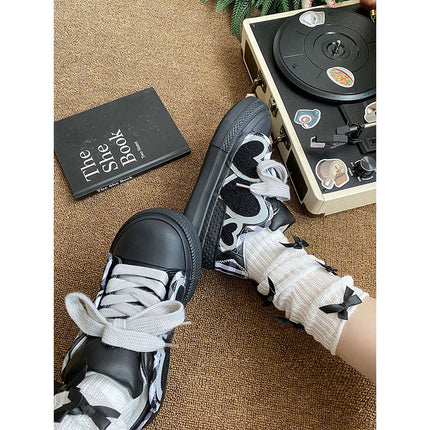 2025 New Spring Thick-soled Height-increasing Casual Shoes College Style Board Shoes High-grade Love Personality INS Shoes