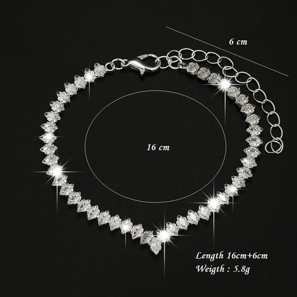 2026 Cross-Border Exclusive Supply Zircon Bridal Jewelry Earrings Bracelet Set Necklace Earrings Wedding Accessories