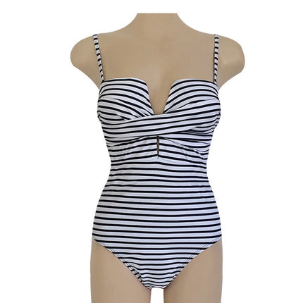 Cross-border wholesale ins swimsuit fairy fan net red style conjoined conservative belly slim gathered hot spring girls