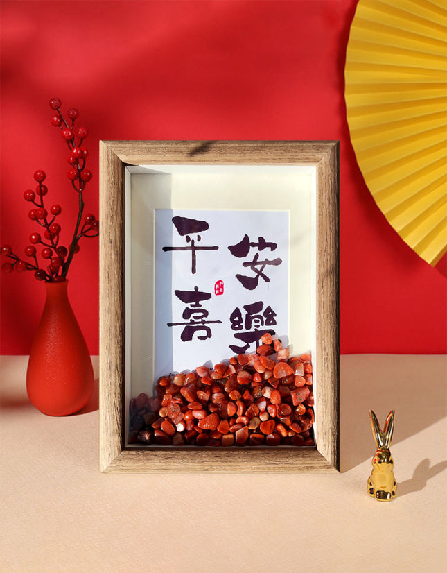 Ping An Joy Decoration with Agate Crystal Stone New Year Decoration Living Room TV Cabinet Wine Cabinet Entrance housewarming ceremony table