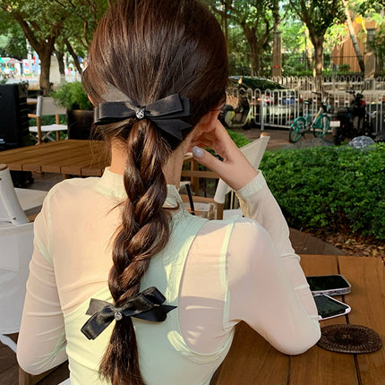 Korean Style Sweet Bow Hairpin Women's 2023 New Duckbill Clip Back Head Hair Accessories Headwear Hairpin Side Clip