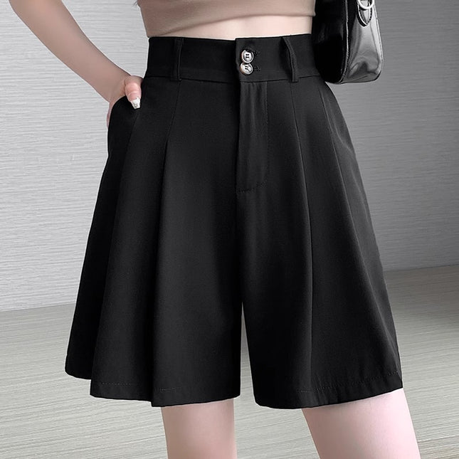 Autumn 2024 Korean style pants plus size casual suit wide-leg shorts women's chubby girl pear-shaped figure casual shorts