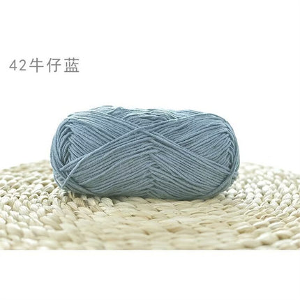 Xuefeier 4-Strand Milk Cotton Wool Ball 4-Strand Combed Cotton Thread Does Not Ball Baby Hand-Knitted DIY Cute Doll