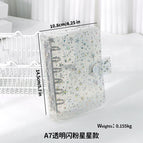 A7 transparent glitter star (PP shell PVC cover without inside page)