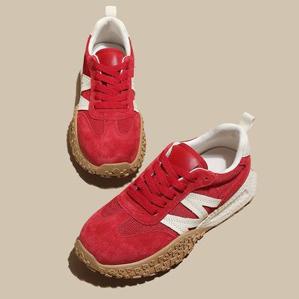 Genuine Leather Retro German Training Shoes for Women 2025 New Spring and Summer Thin Breathable Ballet Forrest Gump Shoes Yellow Casual Sports Shoes