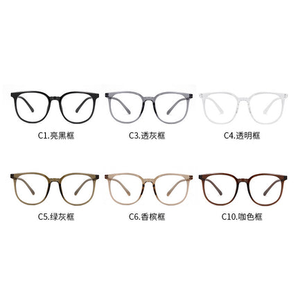 TR1144 round glasses frame anti-blue light with myopia optical frame plain Korean style Internet celebrity elastic light black frame