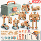 147pcs-diy assembled toys (with electric drill + storage box)