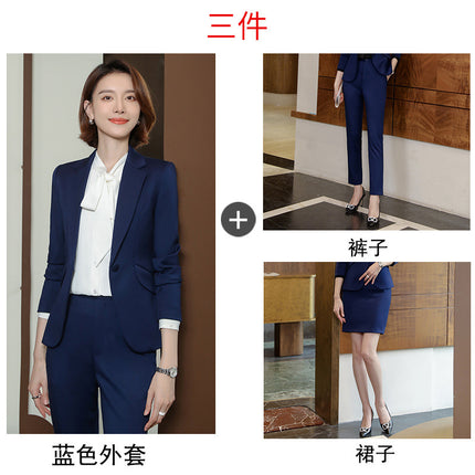 2023 autumn and winter professional style suit female manager professional attire temperament goddess fan sense suit suit pink small suit