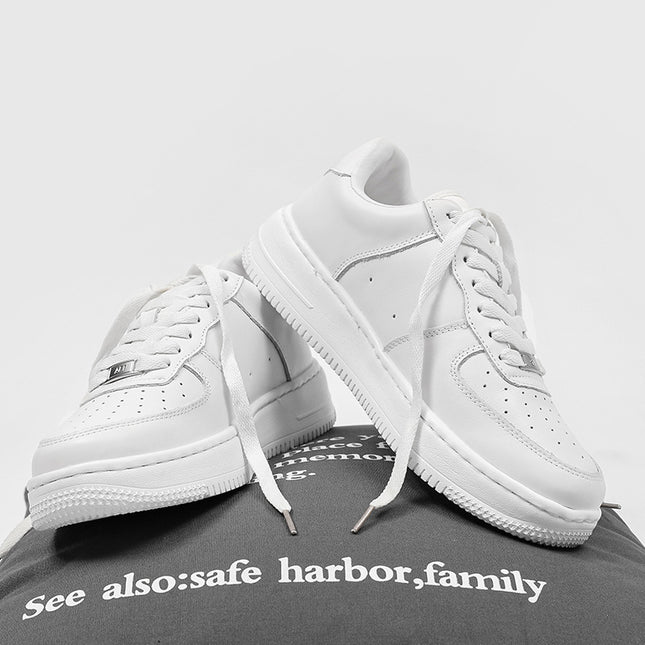 Af1 Classic Air Force First-Layer Cowhide Breathable Versatile White Shoes Casual Shoes Sneakers