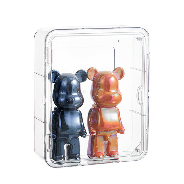 Nail-free Wall-mounted HD Full Transparent Hand-held Storage Box Desktop Layered Blind Box Toy Dust-proof Display Fixing Box