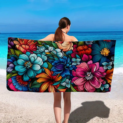 Cross-border Beach Towel Quick-drying Absorbent Beach Towel Microfiber Digital Printing Bath Towel Adult Amazon Plus