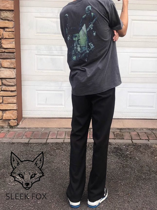 2025 Summer New Japanese Style Casual Versatile Flared Suit Pants Solid Color Scimitar Pants Drapey Wide-Leg Floor-Length Pants