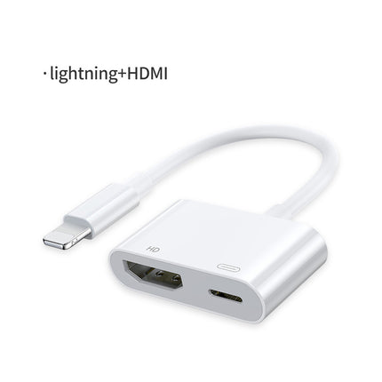 Dual-Line High-Definition Same-Screen Device, Power-Free Fast Charging to Built-In Chip, Suitable for Apple Typec to HDMI Screen Projector