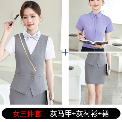 Bar KTV Western restaurant work wear slim vest suit women's new hotel front desk waiter work clothes men
