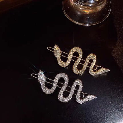 Y2K Hot Girl Hairpin Clip Niche Snake-shaped Dark Alloy Hairpin Clip Retro Personalized Bangs Hairpin Hair Accessories