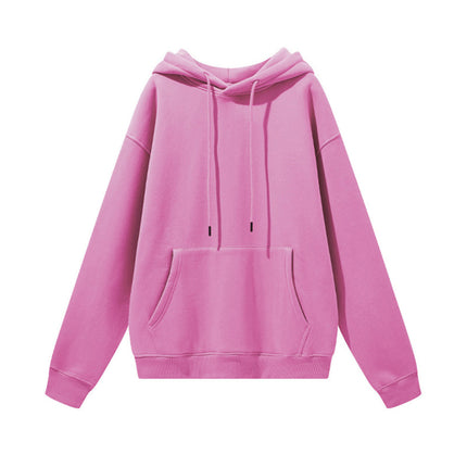 Men's Autumn and Winter 345g Pure Color Hoodie Thickeneded and Velvet Oversize Brushed Men's Hooded Sweatshirt Thickeneded and Warm