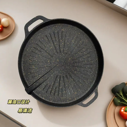 Green Plate Korean-style Maifan Stone Baking Plate Household Gas Cardboard Oven Baking Plate Non-stick Barbecue Plate Outdoor Barbecue Plate
