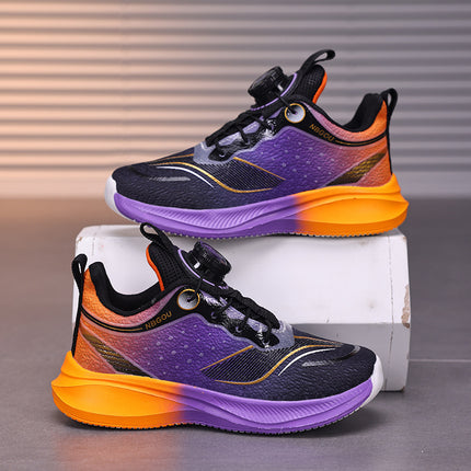 2025 New Style Rotary Buckle Boys' Sports Shoes Popular Lightweight Mesh Breathable Non-Slip Student Sports Shoes Trendy
