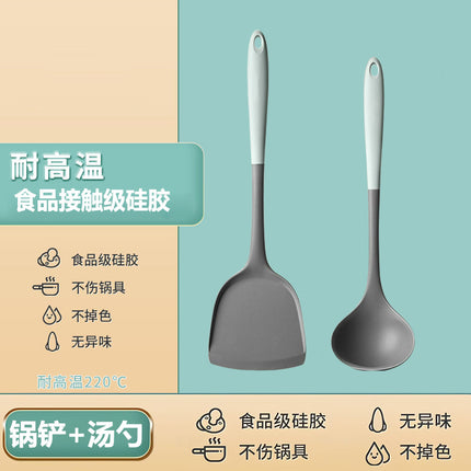 Household Silicone Spatula, Two-Tone Silicone Cooking Spatula, Kitchen Cooking Spoon, High-Temperature Resistant Spatula Set Wholesale