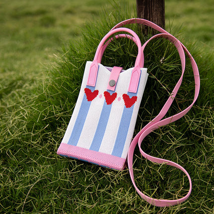 Shoulder bag 2024 portable semicircle simple travel with knitted handbag student leisure bag large capacity mobile phone