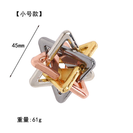 [Small size] zinc alloy unlock Kong Ming lock magic alloy educational toys nine-chain intelligence unlock ring buckle