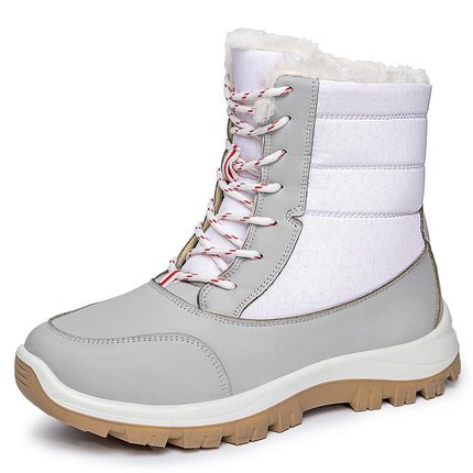 Women's Cotton Shoes, Winter Fleece-Lined and Thickened, New High-Top Cotton Boots, Cross-Border Dropshipping, Waterproof, Non-Slip, Lace-Up Snow Boots