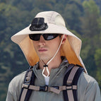 800mah single-fan cooling shawl hat - khaki / One size fits all