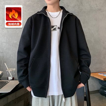 2026 New Style Jacket Men's Spring and Autumn Knitted Sweatshirt Stand Collar Men's Top Spring Loose Sports Long-Sleeved Men's Clothing