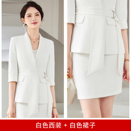 Professional Suit suit Dress Female Fashion Temperament Goddess Fan Hotel Reception Beauty Salon Work Clothes