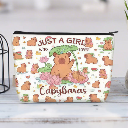 Cross-border Hot Selling Printed Canvas Cosmetic Bag Women Clutch Bag Student Zipper Pencil Case Wholesale Large Capacity Storage Bag