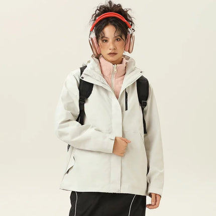 Autumn and Winter Removable Liner Down Couple Jacket Men's and Women's Two-in-One Outdoor Rustic Jacket Waterproof Windproof Jacket