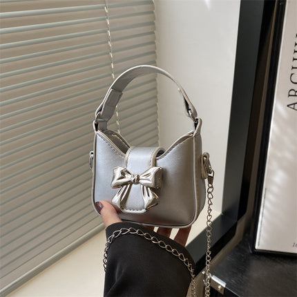 New Bow Handbag Stylish Fashionable Shoulder Bag Casual Personality Sweet Cool Small Bag Mini Lipstick Chain Bag