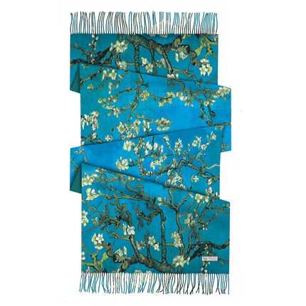 Winter Fashionable and Versatile Van Gogh Oil Painting Series Starry Sky Ladies Imitation Cashmere Long Scarf for Mother Shawl Warm Scarf