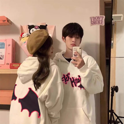 High-End Men's and Women's Long-Sleeved Ins-Style Tops, Special Couple Wear, Autumn and Winter Velvet Hooded Sweatshirts, Trendy Brand Class Uniforms