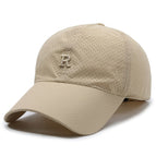 Embroidered r letter-khaki / Adjustable 56-65