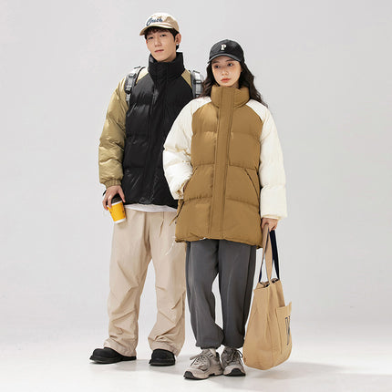 2024 Winter New Super Hot Ins Casual Men's Fashionable Vertical Collar Couples Super Good-looking Cotton-padded Coat Girl's Bread Suit