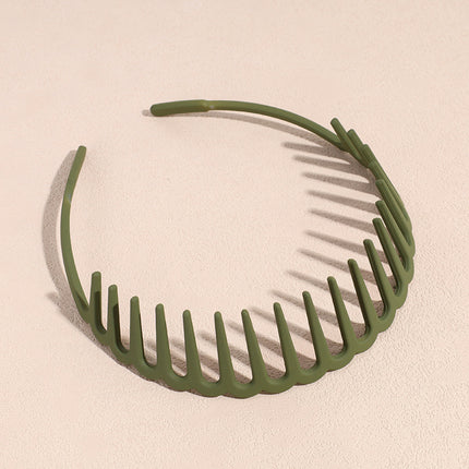 Japanese and Korean Style Simple Candy Color Large Wave Hair Band Internet Popular Non-Slip Toothed Headwear Outgoing Hair Pressure Wash Hair Band