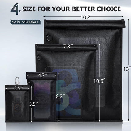 2024 new product in stock car key signal mobile phone shielding bag waterproof fireproof anti-theft flame retardant key bag RFID