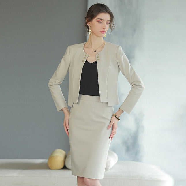 Spring and Autumn New Style Chanel Style Short Small Suit Suit Goddess Style High-end Professional Dress Dress Workplace Work Clothes