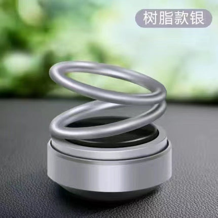 Solar Double Ring Suspended Rotating Aromatherapy Gradient Car Perfume Holder Long-Lasting Light Fragrance Car Interior Decoration Ornaments