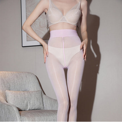 New Product 912 Needle Oil-Gloss Magic Pants Black Silk Horse Oil Stockings Sexy Open-Crotch Bare-Leg Effect Anti-Snag Pantyhose for Women