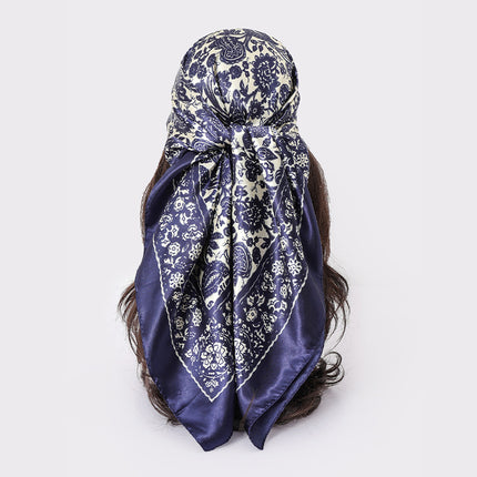 Spring and Autumn New Large Square Scarf Large Silk Scarf Decorative South Korea All-match Women's Scarf Headscarf Scarf Chic Style Hair Belt Art