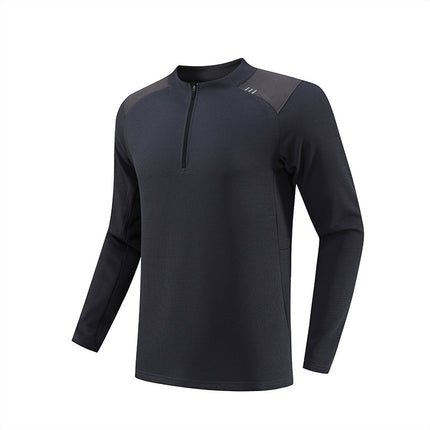 Lulu Men's Half Zipper Long-sleeved Shirt Sports Outdoor Quick-drying Clothes Running Fitness Trainer Clothes Riding Clothes Casual Sweater