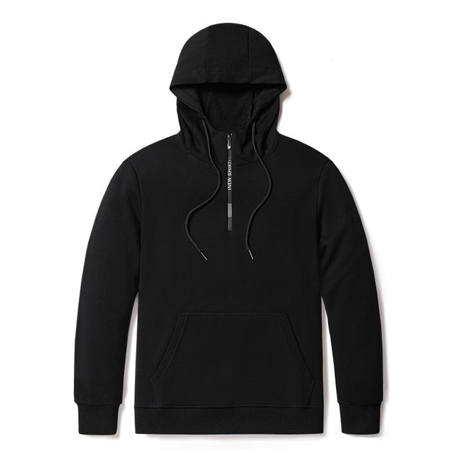 Amazon Cross-border Autumn Hooded Solid Color 95 Cotton Men's Pocket Casual Loose Sweat Japanese plus size Sweat Men