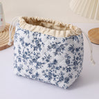 Navy blue tablecloth flower