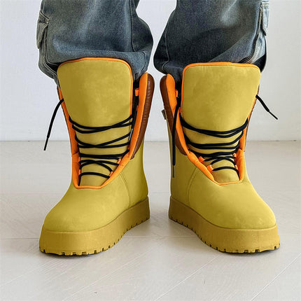 Cross-border 2025 New Men's Shoes Autumn High-top Niche Gypsum Boots Thick Sole Bread Casual Boots Y01