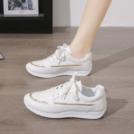 2025 Summer New Lace-up Casual sneaker Soft Sole Breathable White Shoes Flat All-match Student Shoes Women's Single-layer Shoes