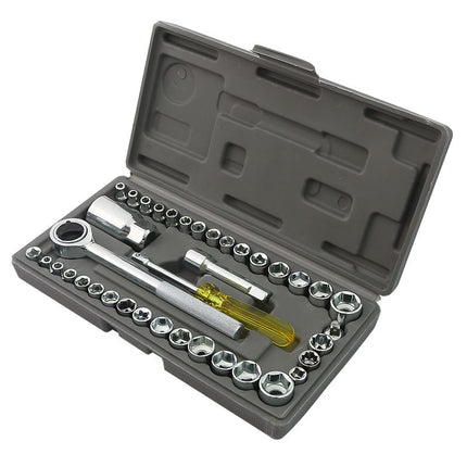 40-piece set of fast ratchet wrench socket toolbox Xiaofei household car hexagon socket hardware suit generation