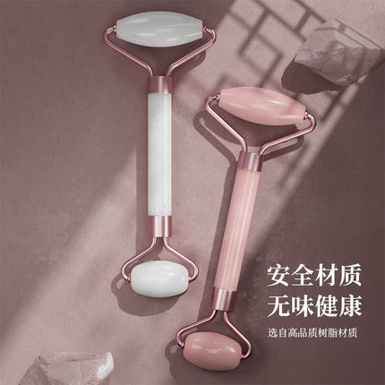 Powder crystal roller facial massage non-jade beauty stick double-headed push face eye point lifting heart scraper wholesale